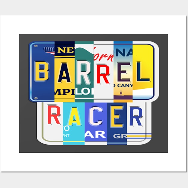 Barrel Racer Fun License Plate Gifts Wall Art by StudioElla